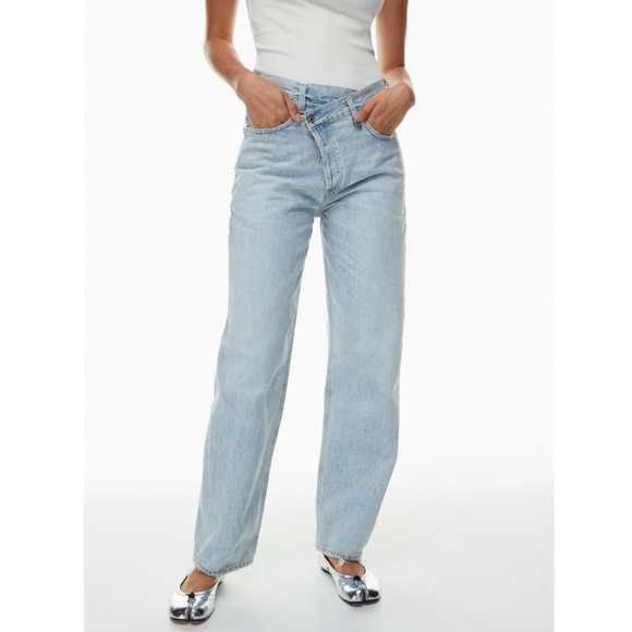 AGOLDE | “SUBURBIA” CRISS CROSS UPSIZED LIGHT BLUE JEANS DENIM RELAXED - Picture 4 of 14